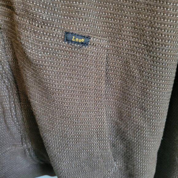 Lee Brown Hoodie Men's Small Full Zip Jacket Waffle Texture Stretch NWT - Picture 3 of 4